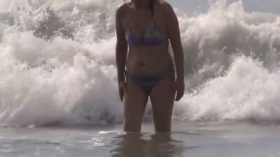 Hairy Mom Excited On The Beach Masturbates And Wants To Fuck With Her Stepsons Friend - upornia.com