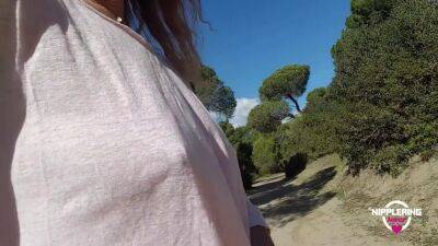 Nippleringlover Horny Milf Caught By Stranger While Flashing Tits At The Beach Extreme Stretched Pierced Nipples - upornia.com - Germany