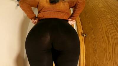 Step Mom Teases Her Big Round Booty In Transparent Leggings - hclips.com