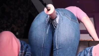 Creamy Squirt Dripping from MILF Jeans from Mechanical Dick - icpvid.com