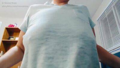 Big Natural Titty Milf Plays With Nipples Through Shirt Before A Titty Drop Reveals Hard Nipples - hclips.com