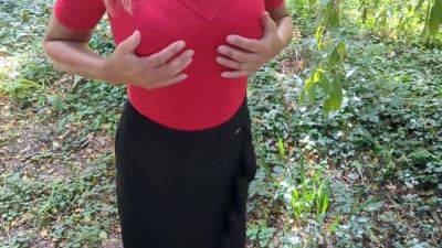 Watch My Milf Wife With Big Natural Tits Stripping Outdoors - Naughty Exhibitionist Fun - hclips.com - Usa