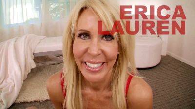 Erica Lauren - cougar - Erica Lauren, the Cougar MILF, swallows a huge load after giving a POV blowjob and getting pounded with a massive cock - sexu.com