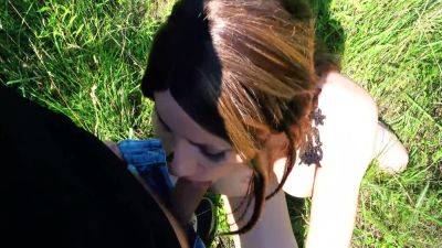 Horny German Milf Sucks A Big Cock In The Sunshine Outdoors! Deepthroat Blowjob With Throatpie 5 Min - upornia.com - Germany