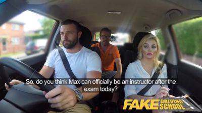 Hot blonde MILF takes fake driving test and gets pounded hard - sexu.com