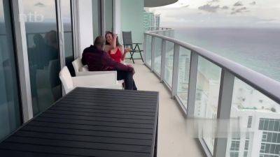 Beautiful Milf Fucks Her Lover On A Resort Balcony - upornia.com