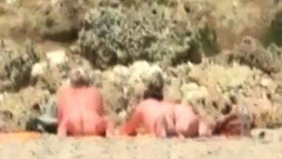 my Stepmom and mom in law naked on the beach - drtuber.com